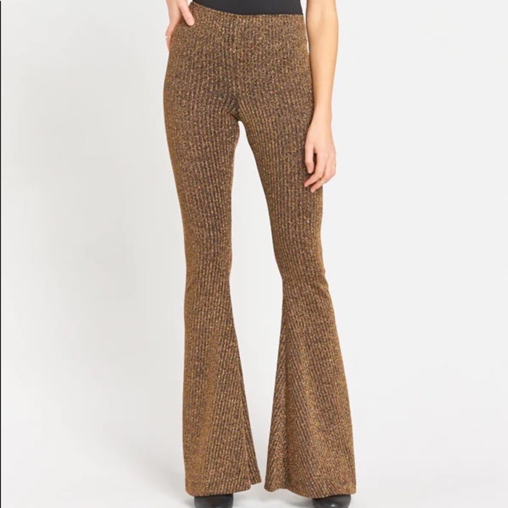 Show Me Your Mumu Glam Gold Flare Bam Bam Bell Pants - disco party perfection!